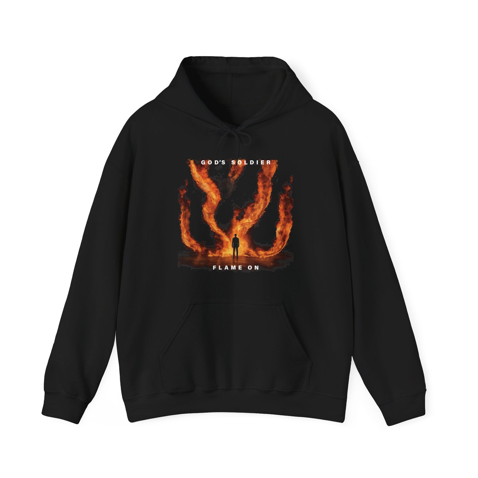 God's Soldier - Flame On Pullover Hooded Sweatshirt