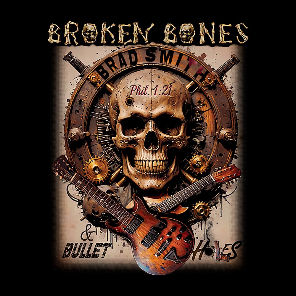 Brad Smith - Broken Bones And Bullet Holes - Black Denim Printed Patches (2 sizes)