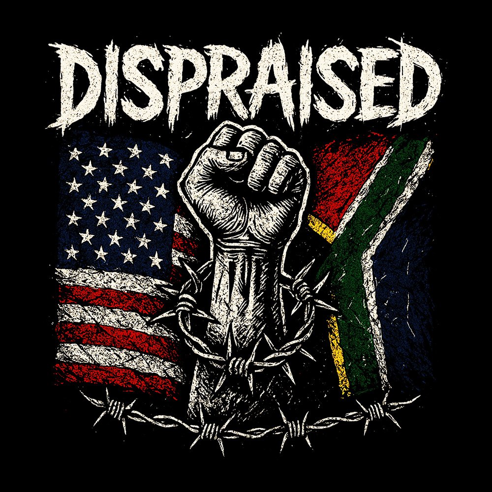 Dispraised - Flags And Barbwire - Black Denim Printed Patches (2 sizes)