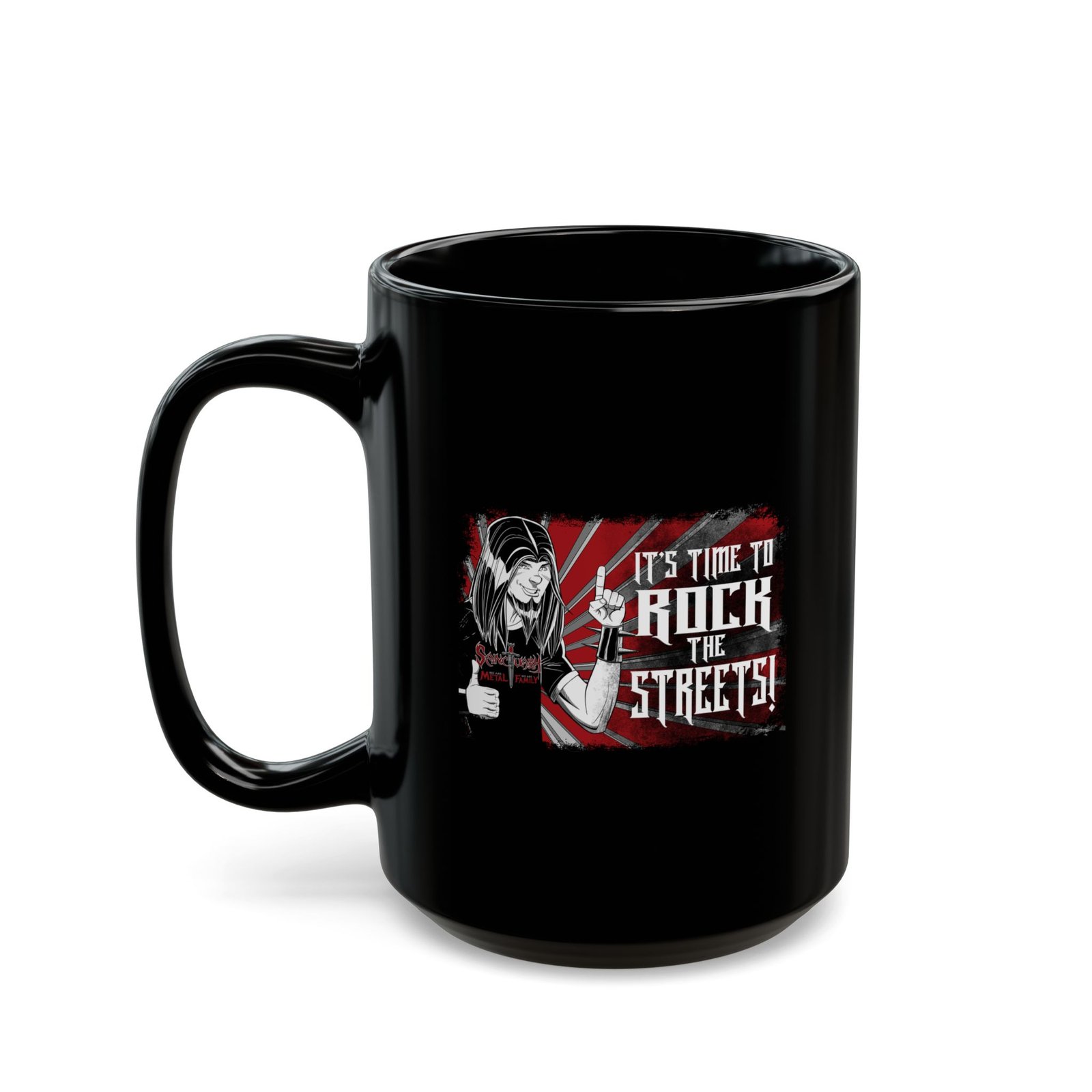 Sanctuary International - It's Time To Rock 11oz Black Mugs - Image 7