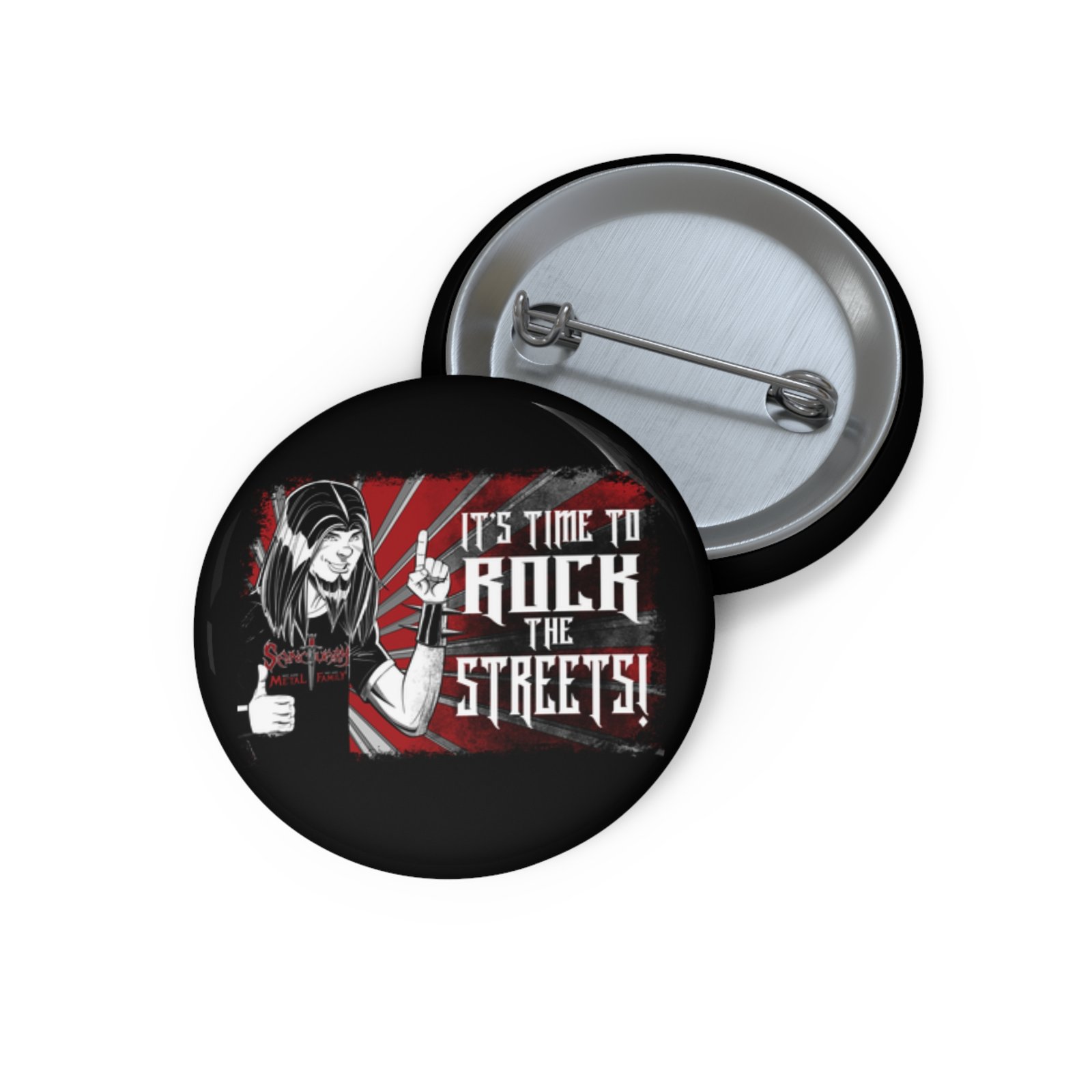 Sanctuary International - It's Time To Rock Pin Buttons