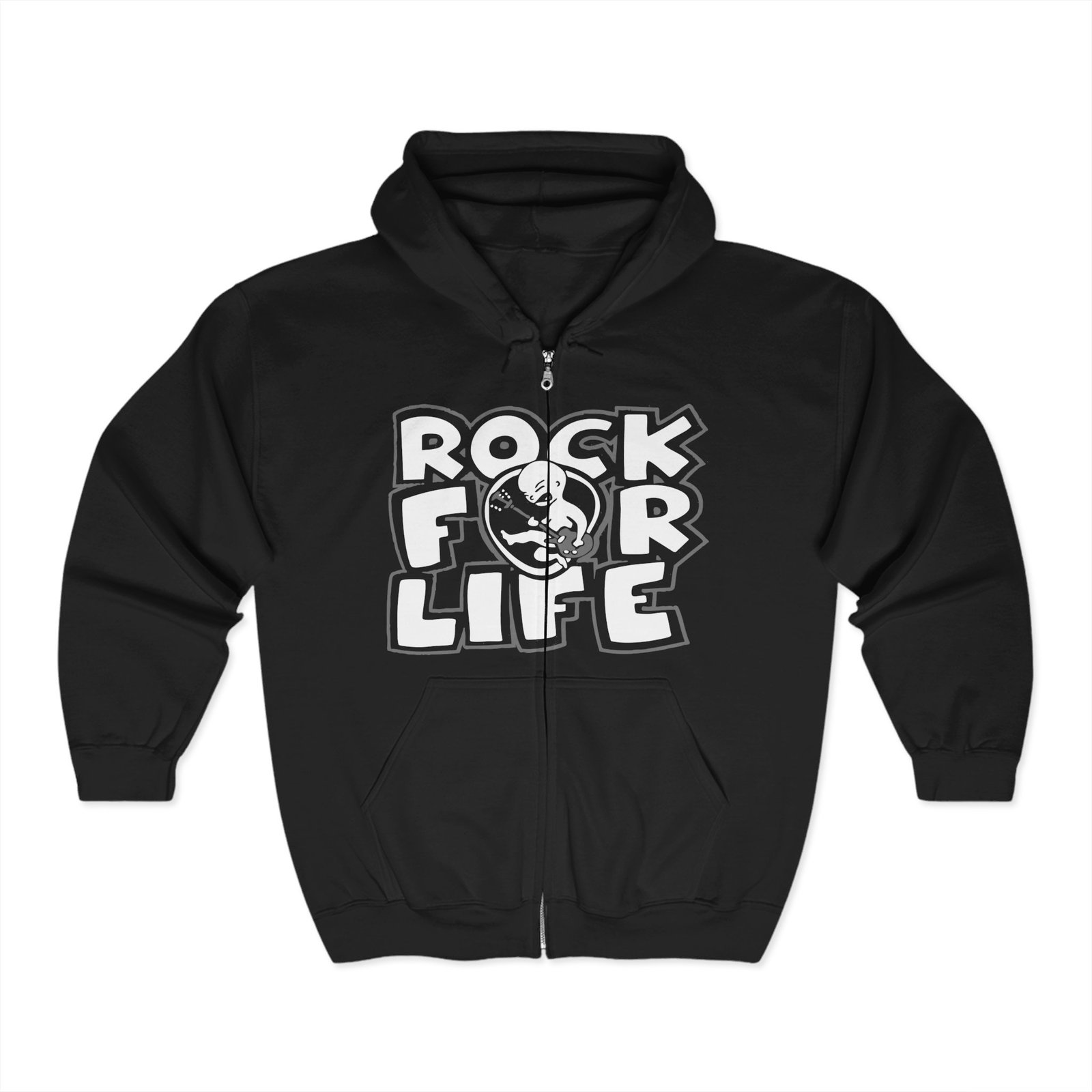 Rock For Life Logo Full Zip Hooded Sweatshirt