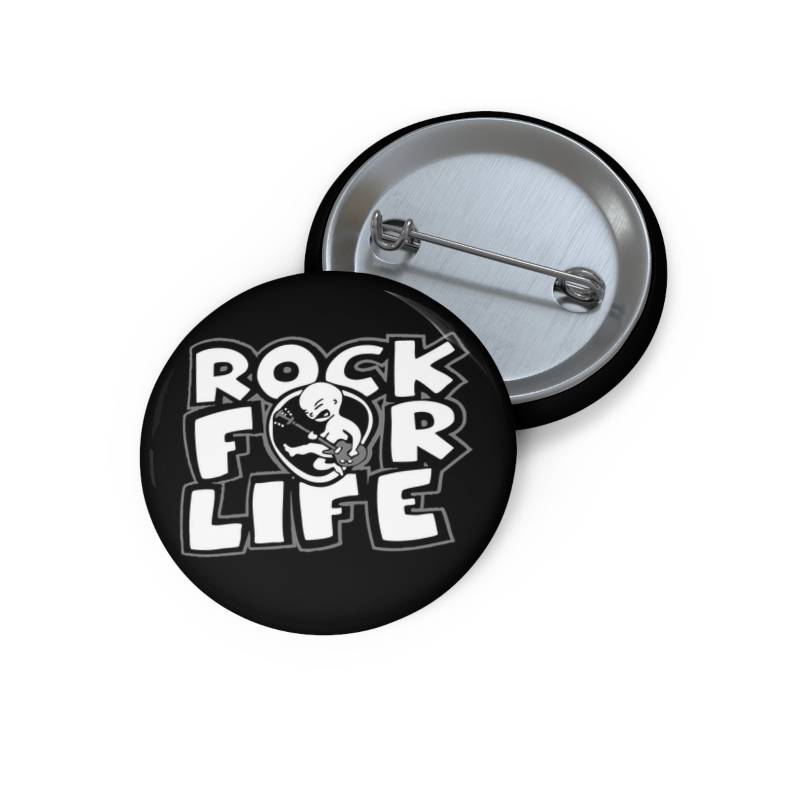 Rock For Life Logo Pin Buttons