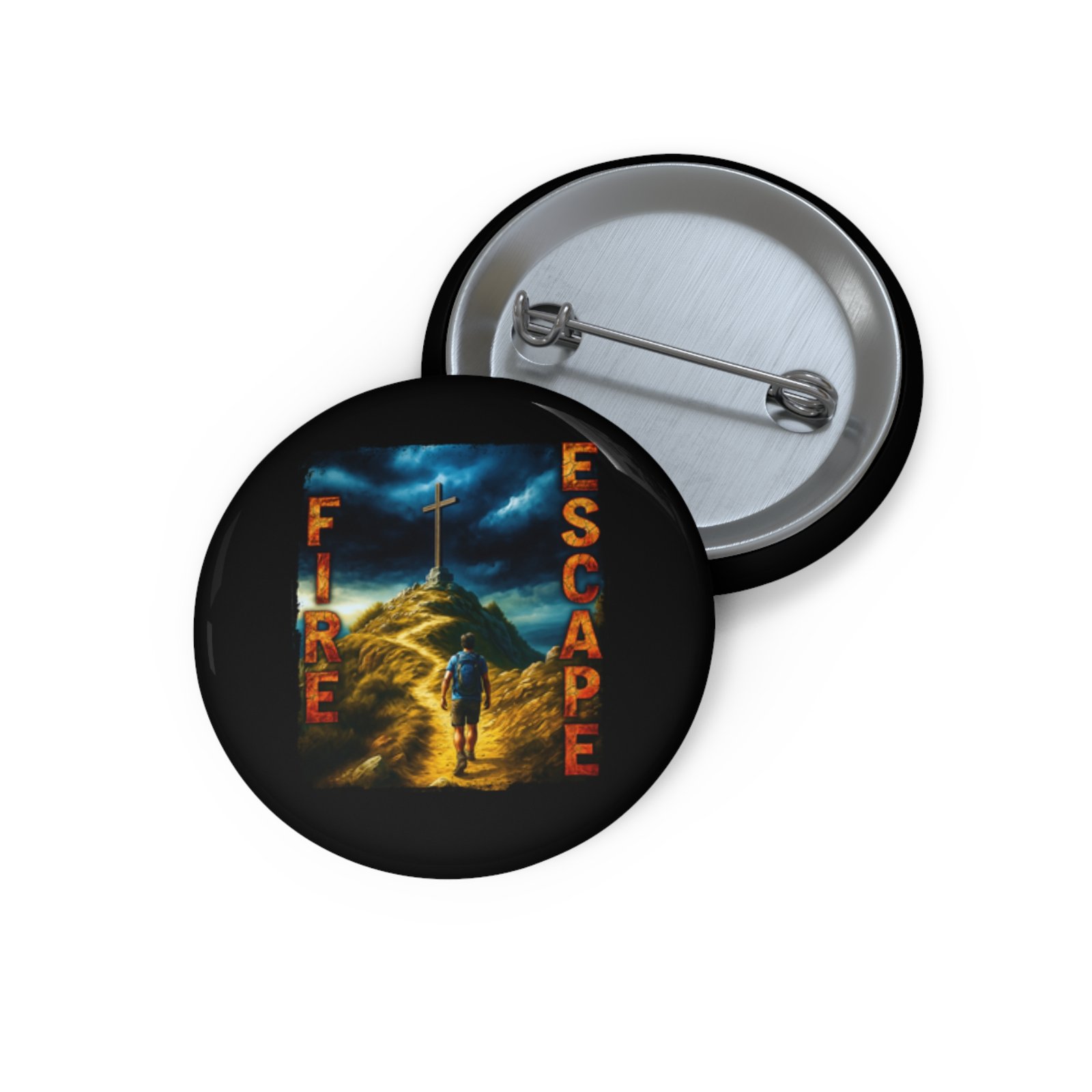 Fire Escape Pin Buttons