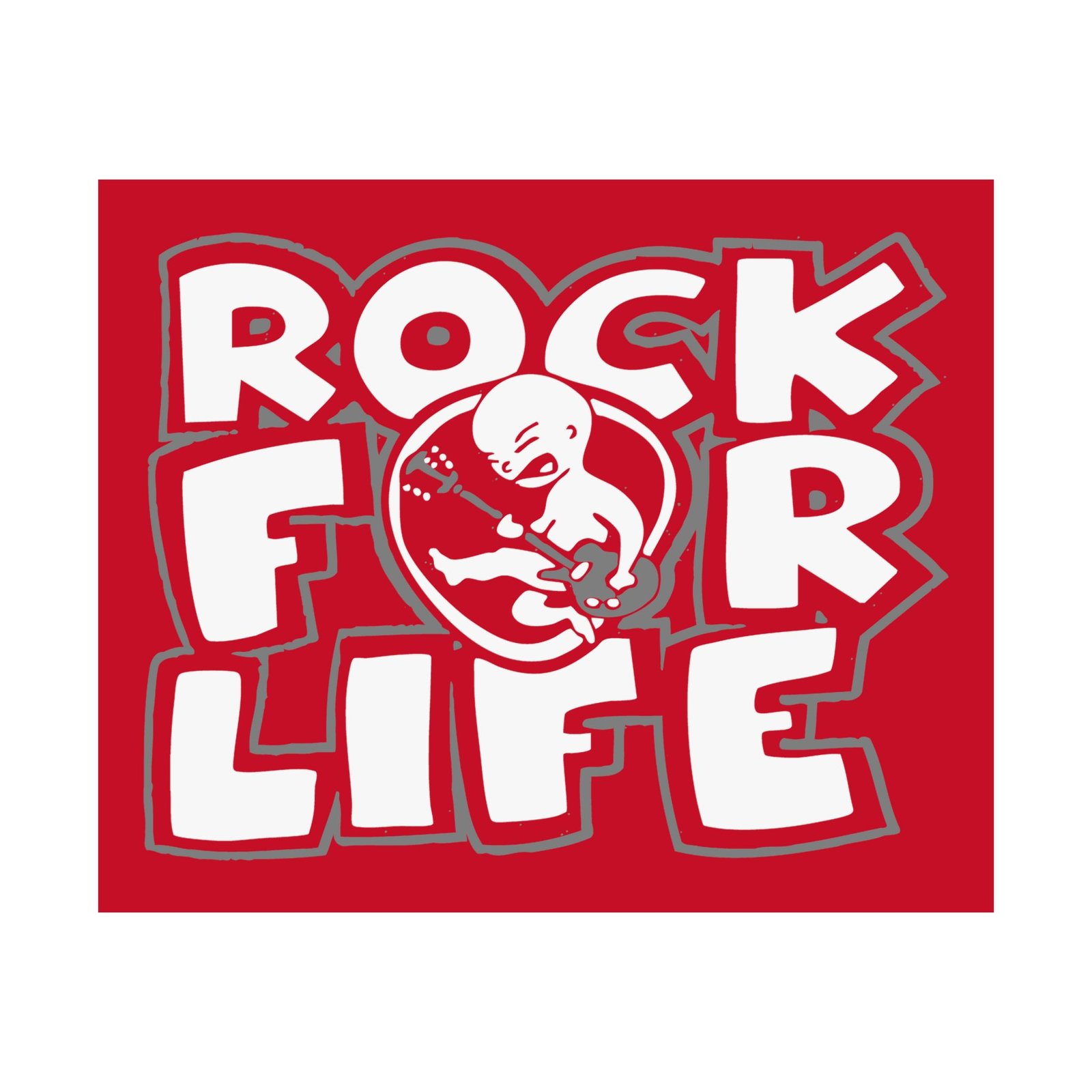 Rock For Life Logo Poster Prints (210gsm) (Red)
