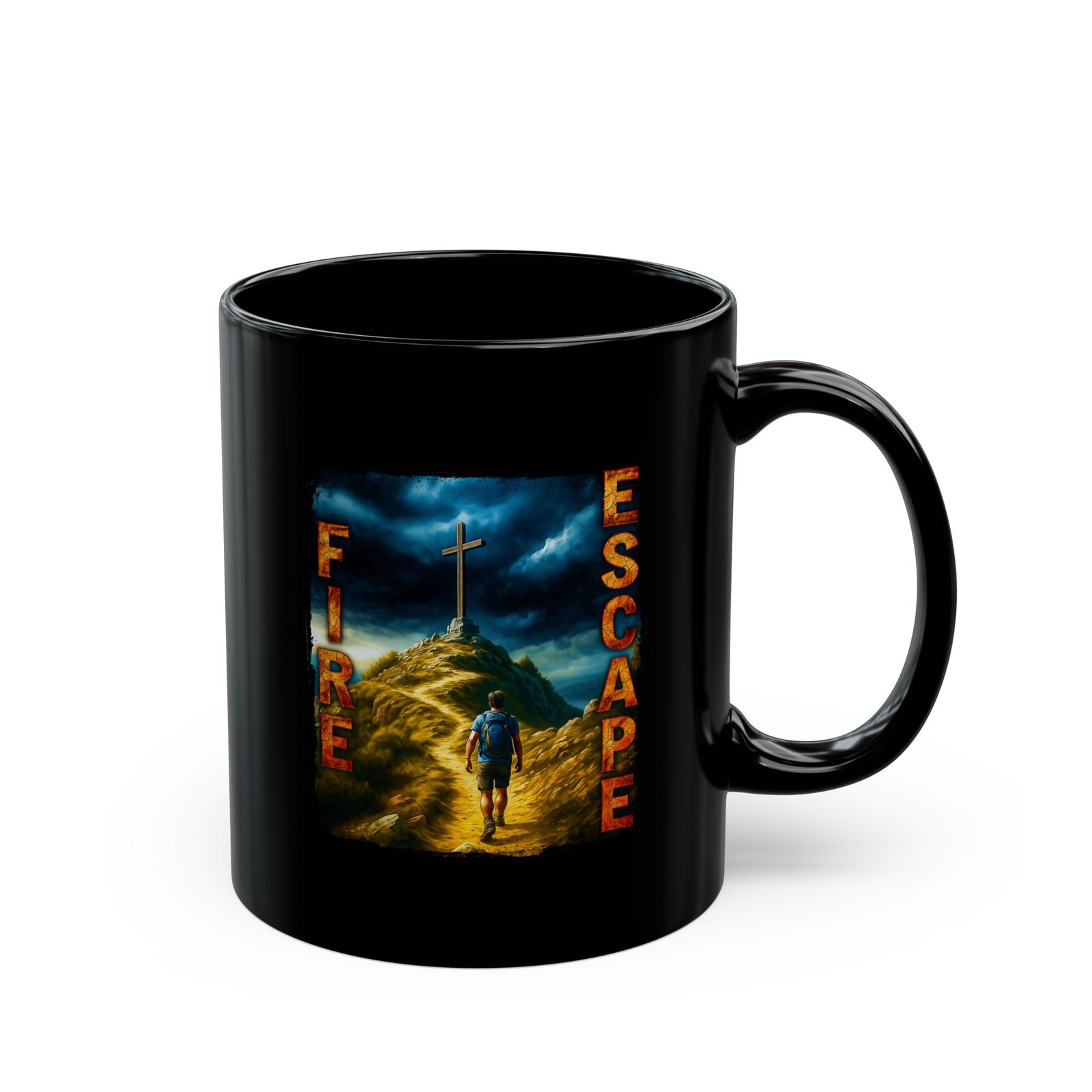Fire Escape 11oz Black Mugs
