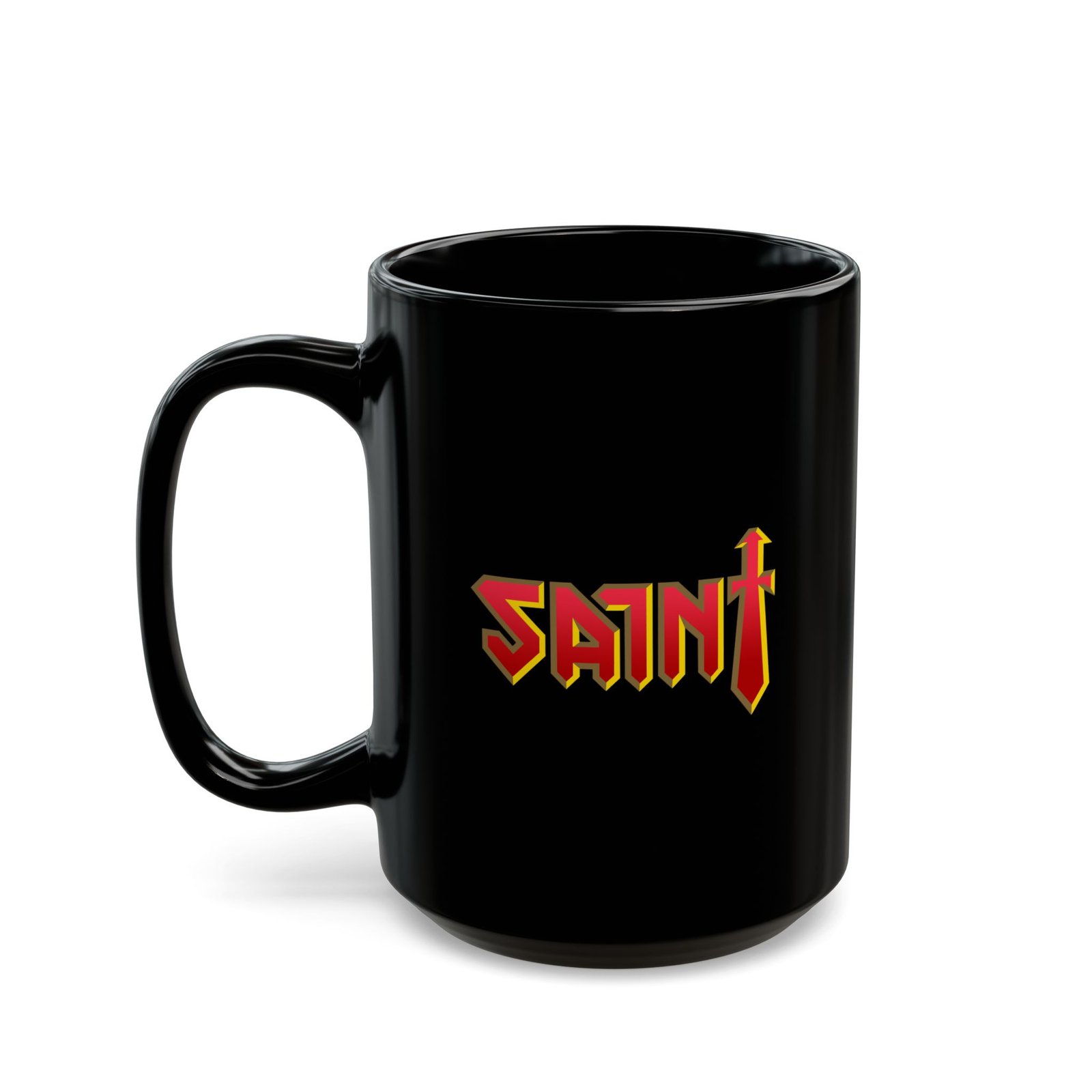 Saint Logo Black Mugs (11oz, 15oz) - Image 7