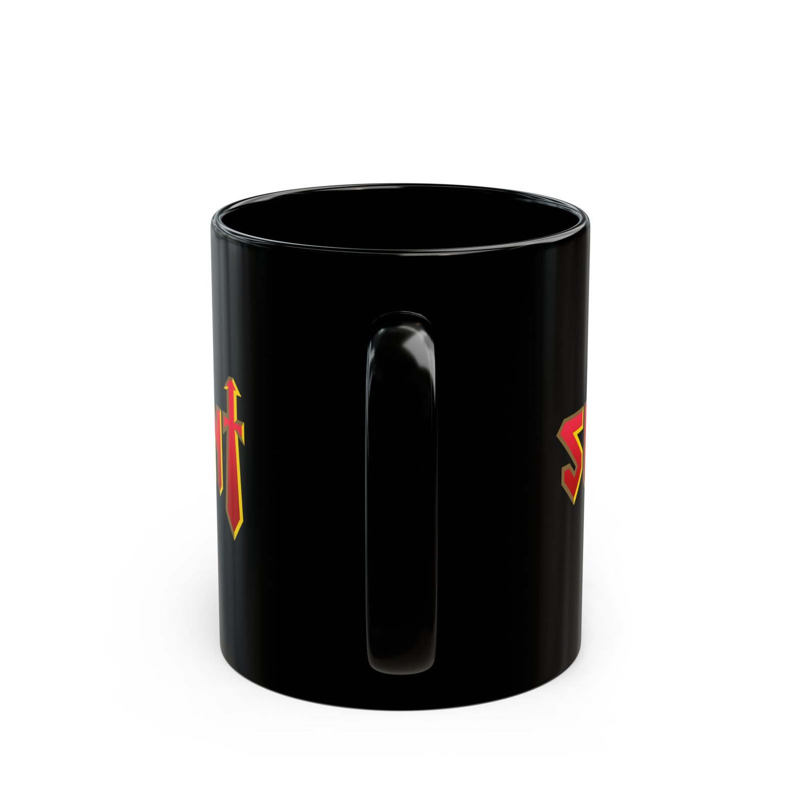 Saint Logo Black Mugs (11oz, 15oz) - Image 4