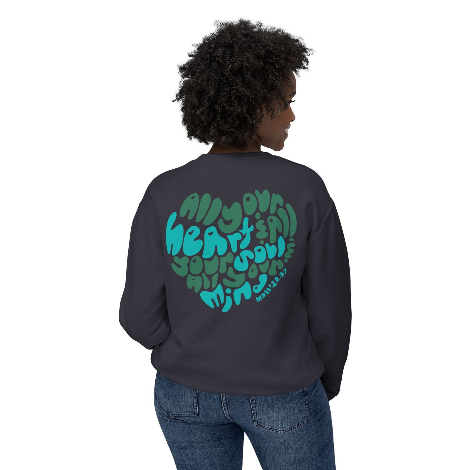Heart Soul And Mind by Anchor Designs - Unisex Lightweight Crewneck Sweatshirt - Image 16