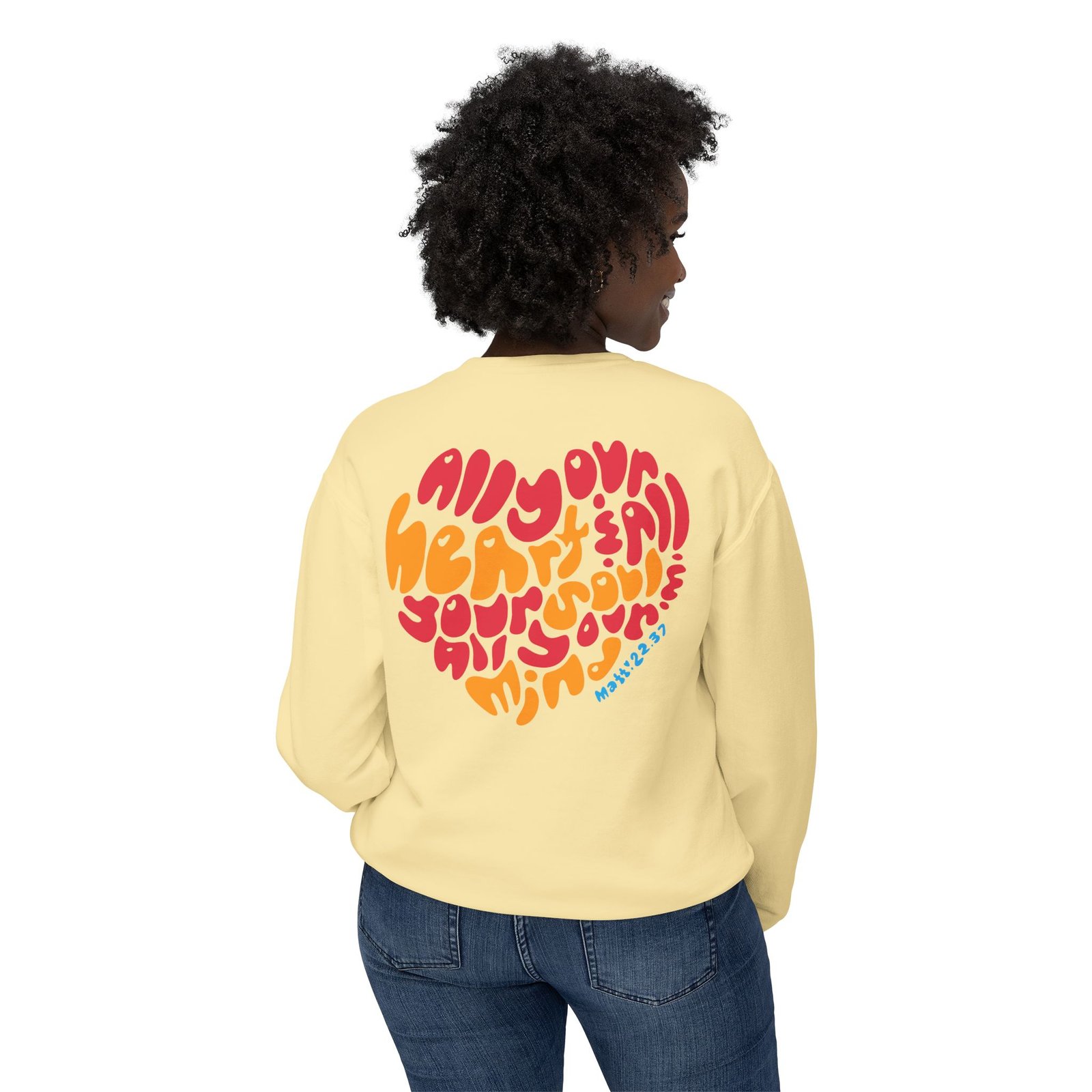 Heart Soul And Mind by Anchor Designs - Unisex Lightweight Crewneck Sweatshirt - Image 12