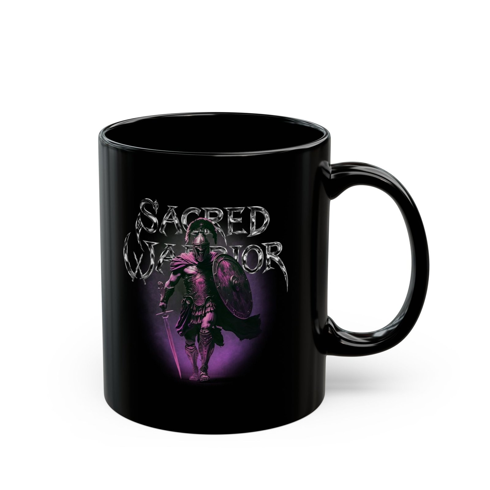 Sacred Warrior - Warrior II Black Mugs (11oz, 15oz)