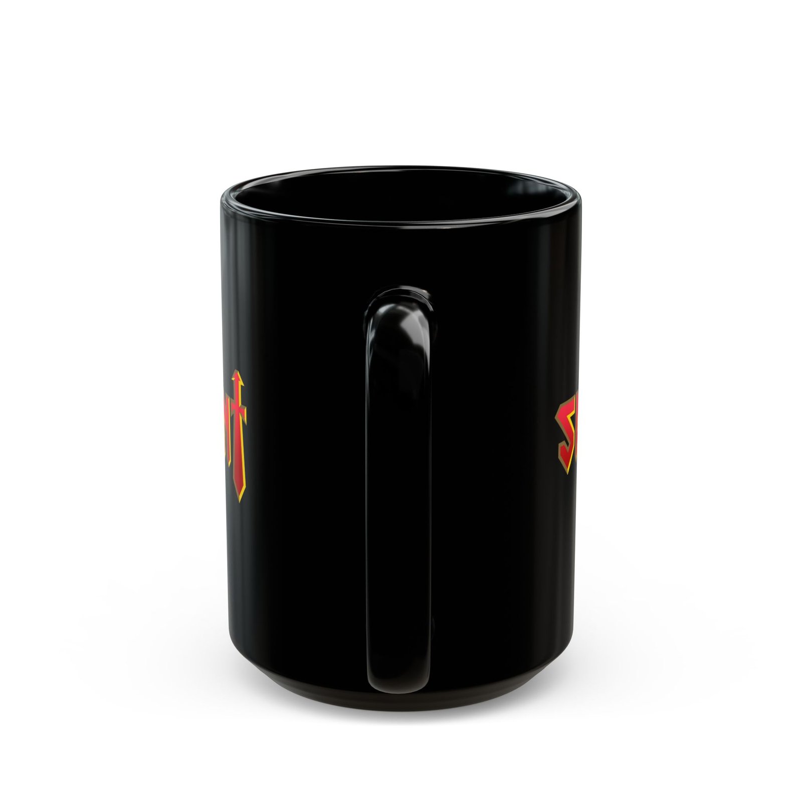 Saint Logo Black Mugs (11oz, 15oz) - Image 8