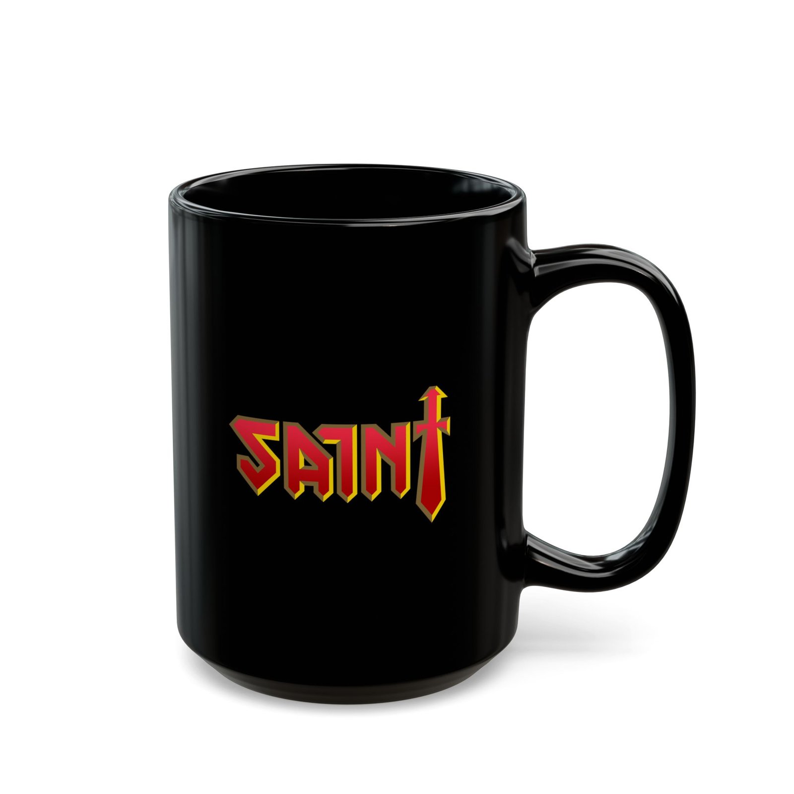 Saint Logo Black Mugs (11oz, 15oz) - Image 6