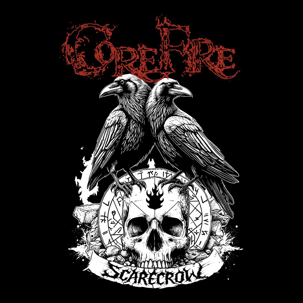 Core Fire - Scarecrow - Black Denim Printed Patches (2 sizes)