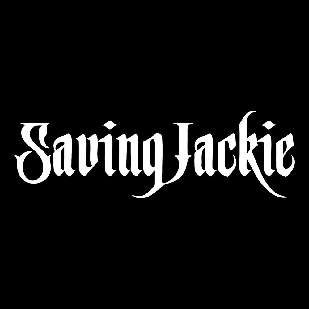 Saving Jackie Logo - Black Denim Printed Patches (2 sizes)