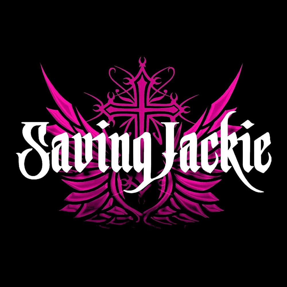 Saving Jackie Wings Logo - Black Denim Printed Patches (2 sizes)