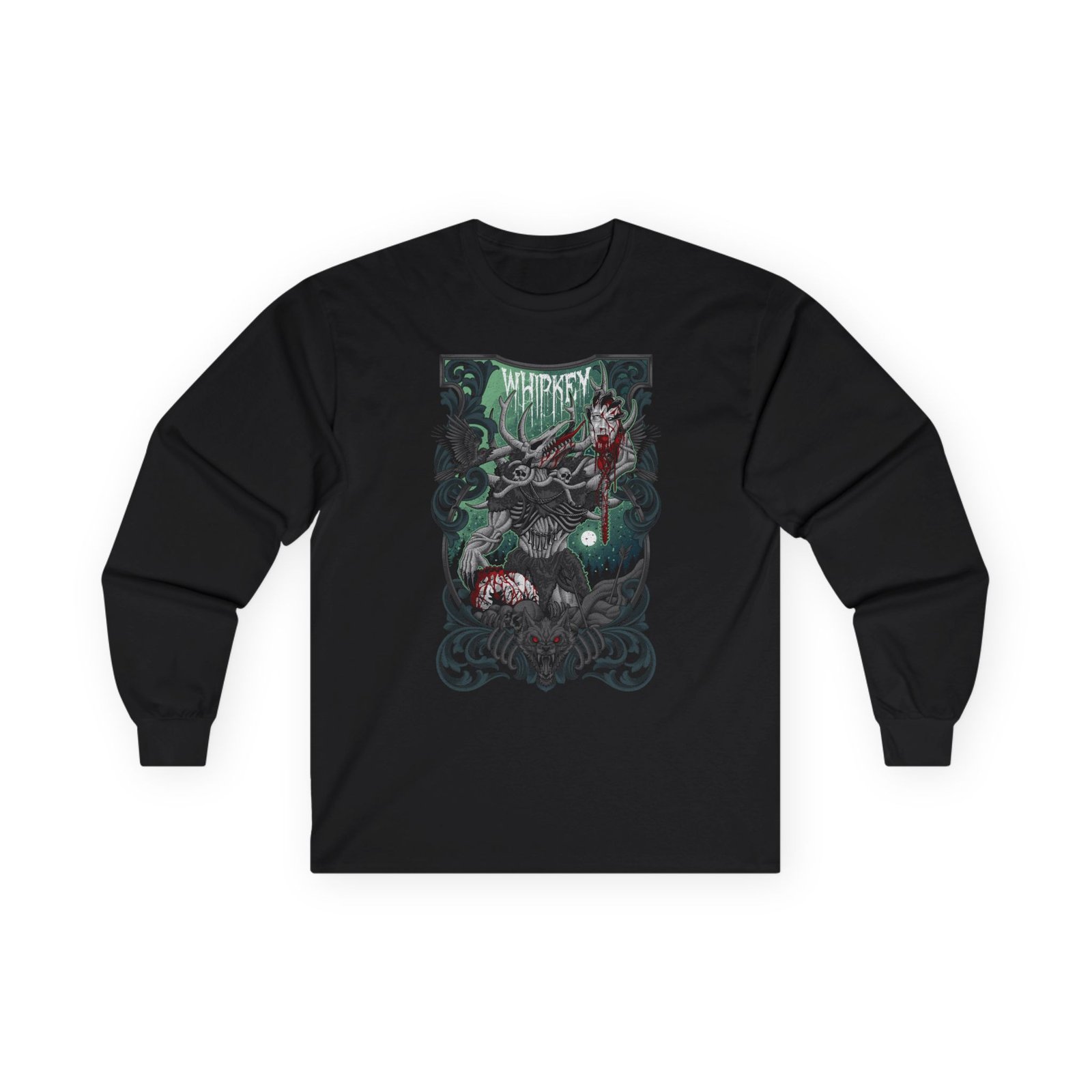 Whipkey - Wendigo (Green) Long Sleeve Tshirt (2-Sided)