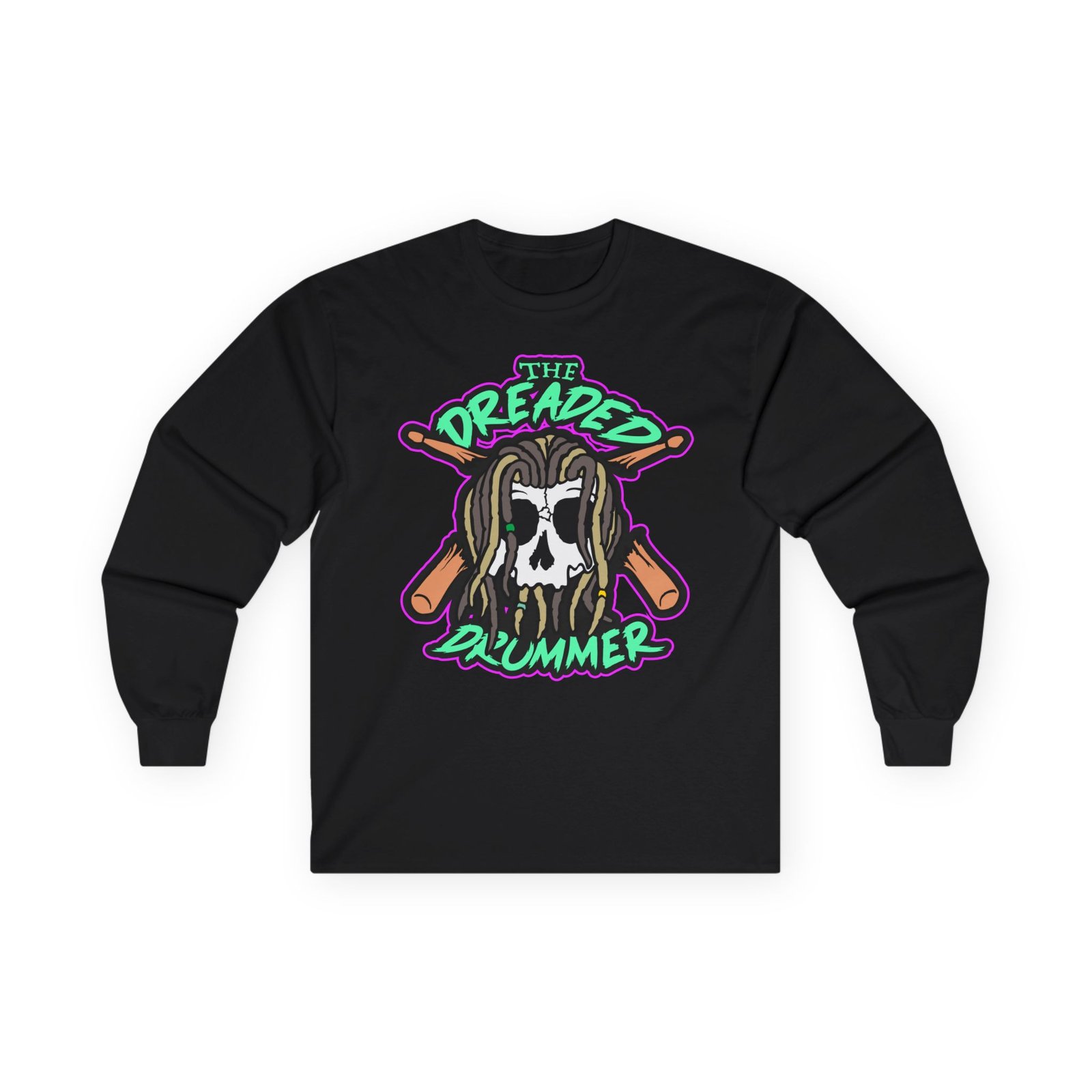 The Dreaded Drummer Green And Purple Version Long Sleeve Tshirt