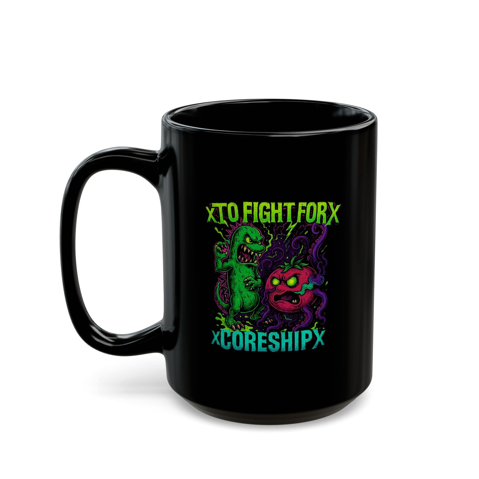 To Fight For - xCORESHIPx Veggies Black Mugs (11oz, 15oz) - Image 7