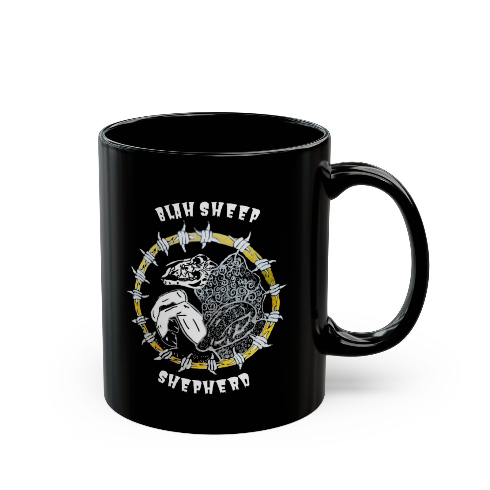 BlahSheepShepherd 11oz Black Mug - Image 3