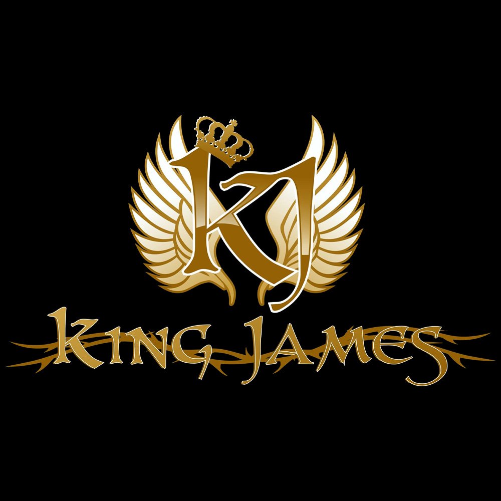 King James Logo - Black Denim Printed Patches (2 sizes)