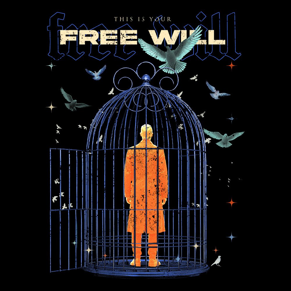 Les Carlsen - Free Will - Black Denim Printed Patches (2 sizes)