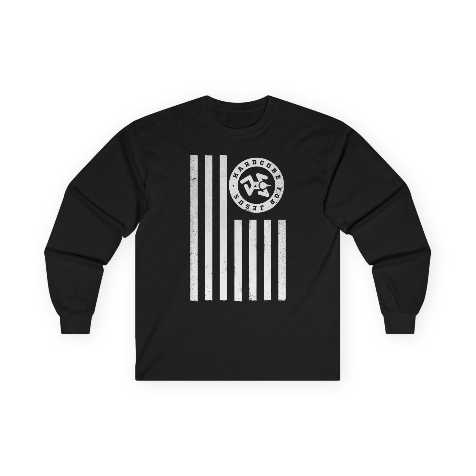 Hardcore For Jesus Flag Long Sleeve Tshirt