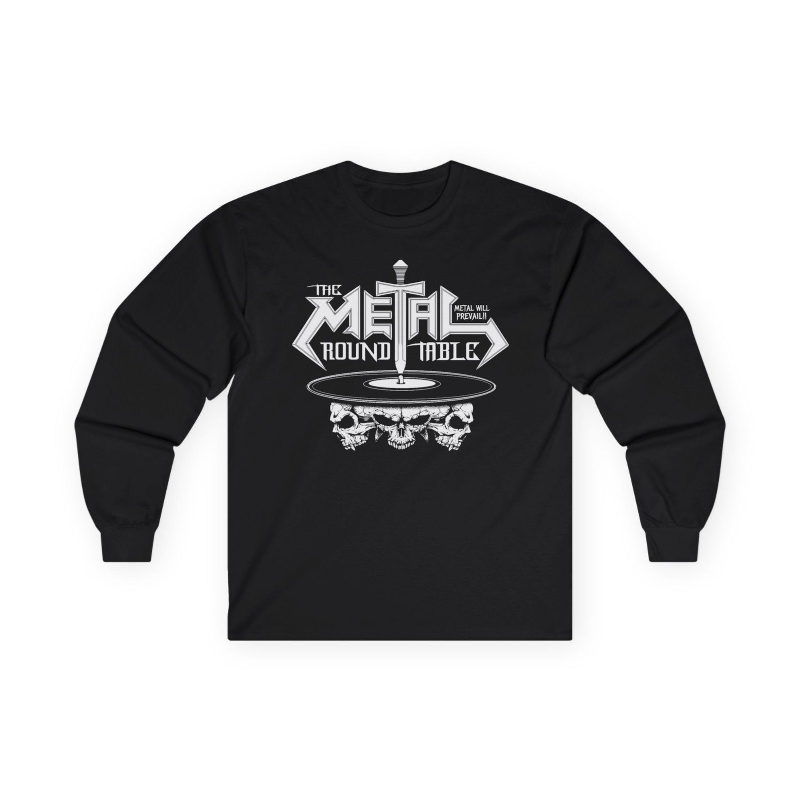 The Metal Round Table Skull Turntable Long Sleeve Tshirt