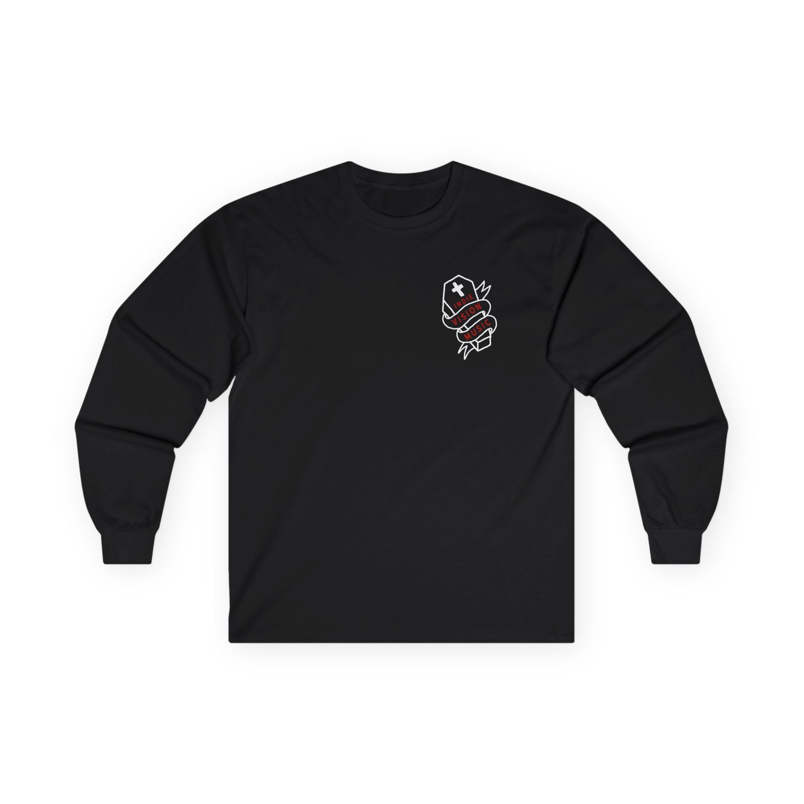 Indie Vision Music Coffin Long Sleeve Tshirt (2-Sided) - Image 2