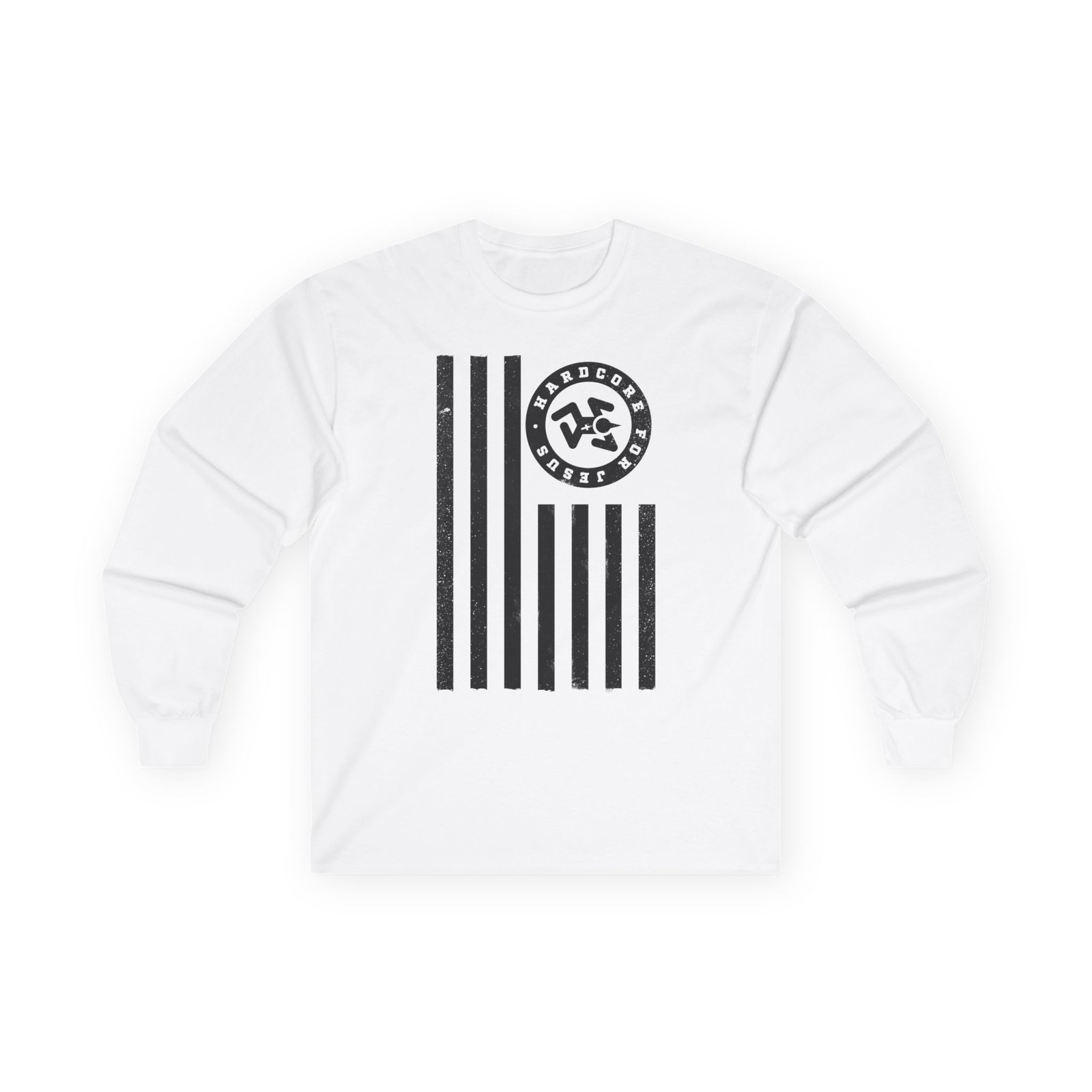 Hardcore For Jesus Flag Long Sleeve Tshirt - Image 4