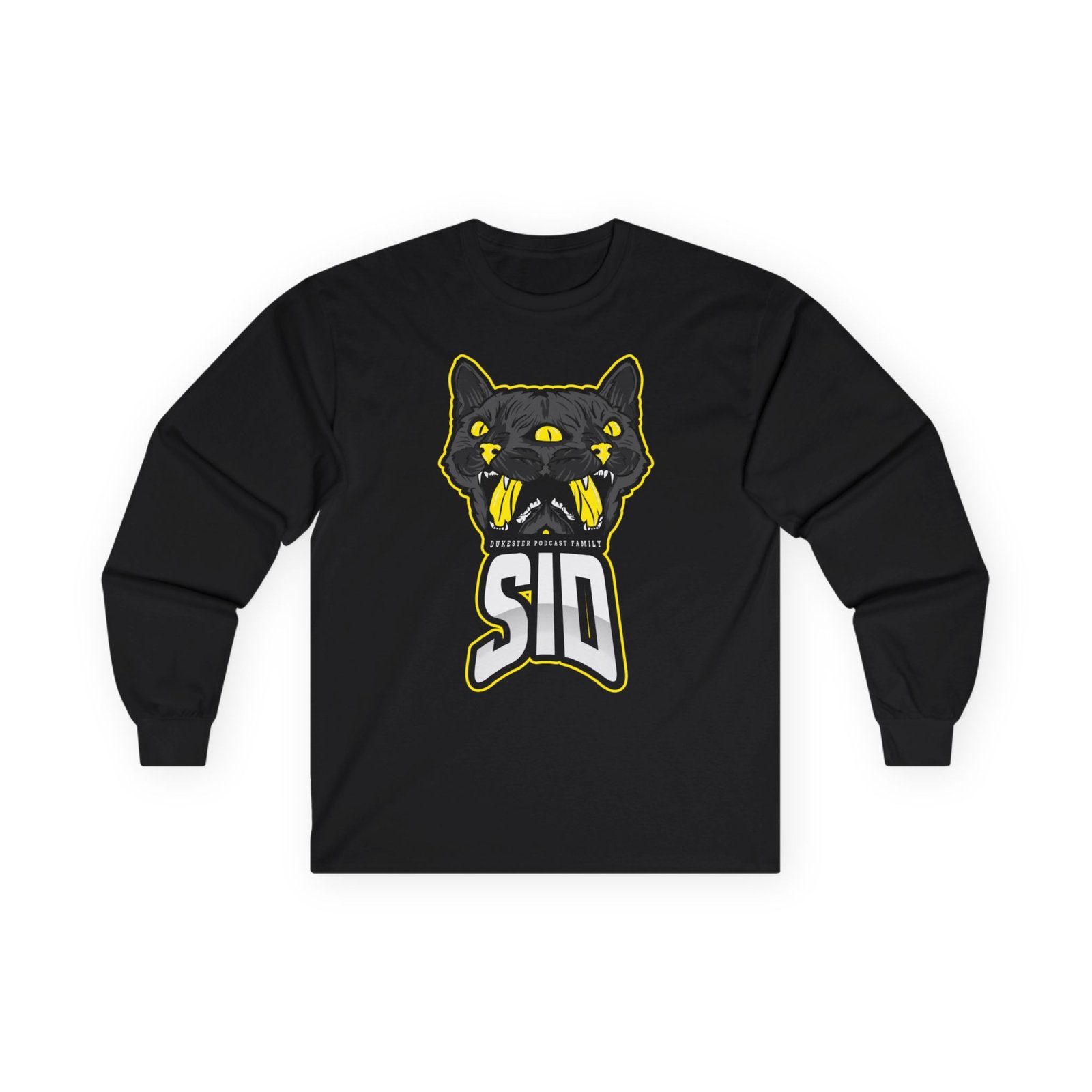 Dukester Podcast Family Two Headed Cat Long Sleeve Tshirt