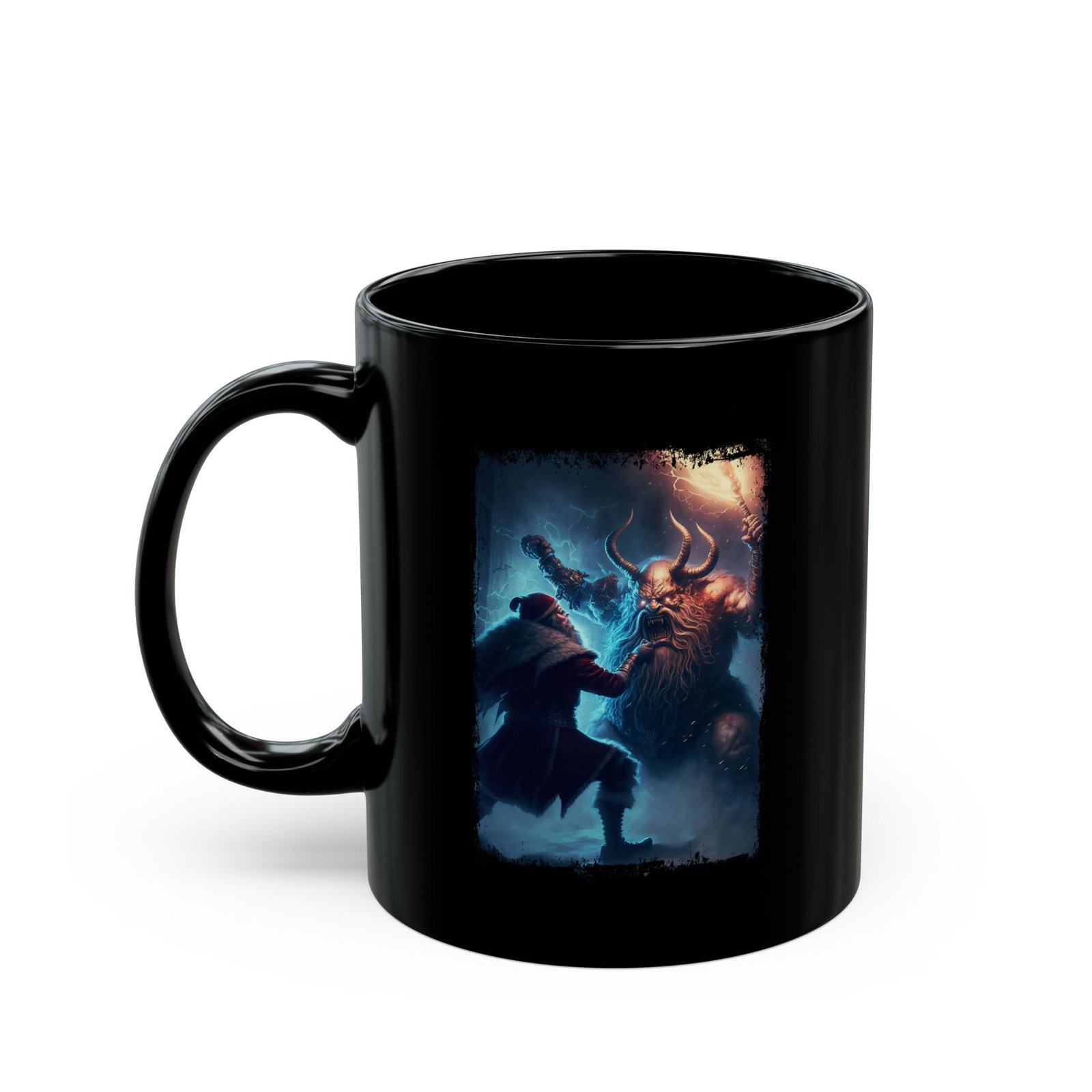 Holiday Horrors - Santa vs. Krampus 11oz Black Mugs