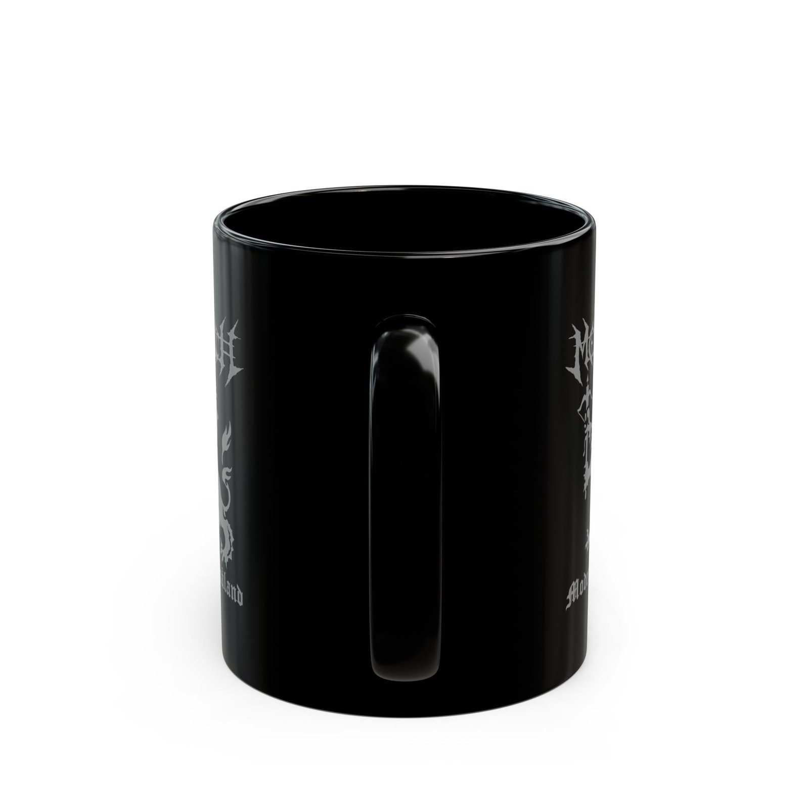 Melech - Moder Småland 11oz Black Mugs (Grey) - Image 4