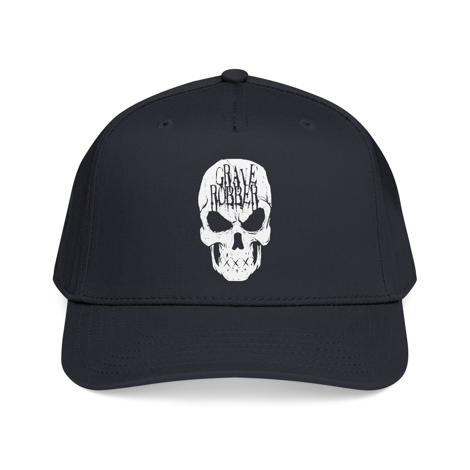 Grave Robber Skull Logo Printed Mid Profile Baseball Cap
