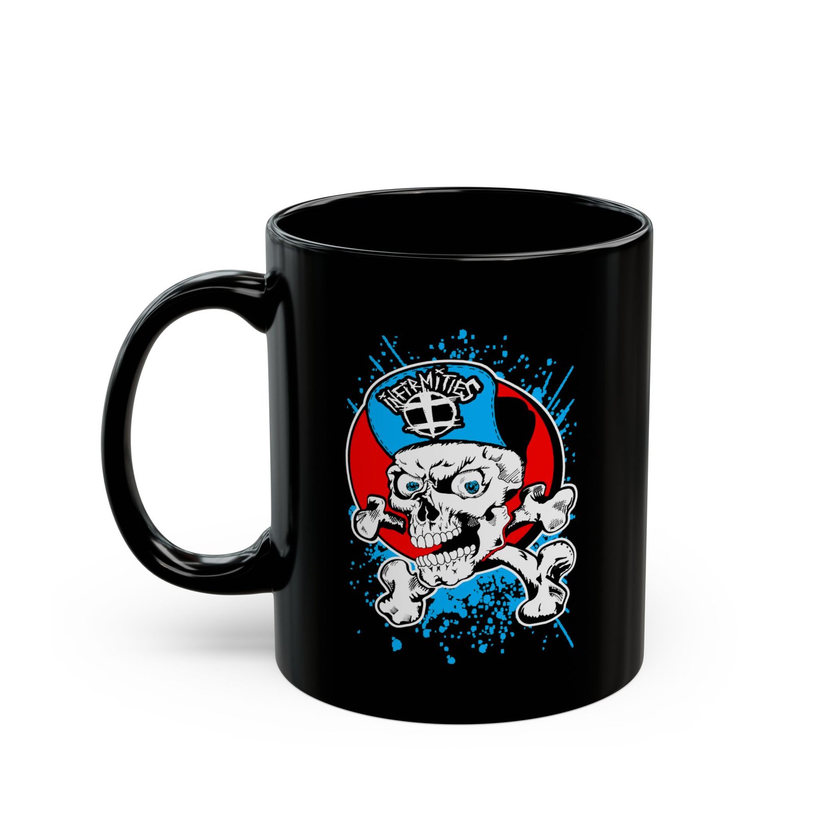 Infirmities Sk8 Skull Logo 11oz Black Mugs