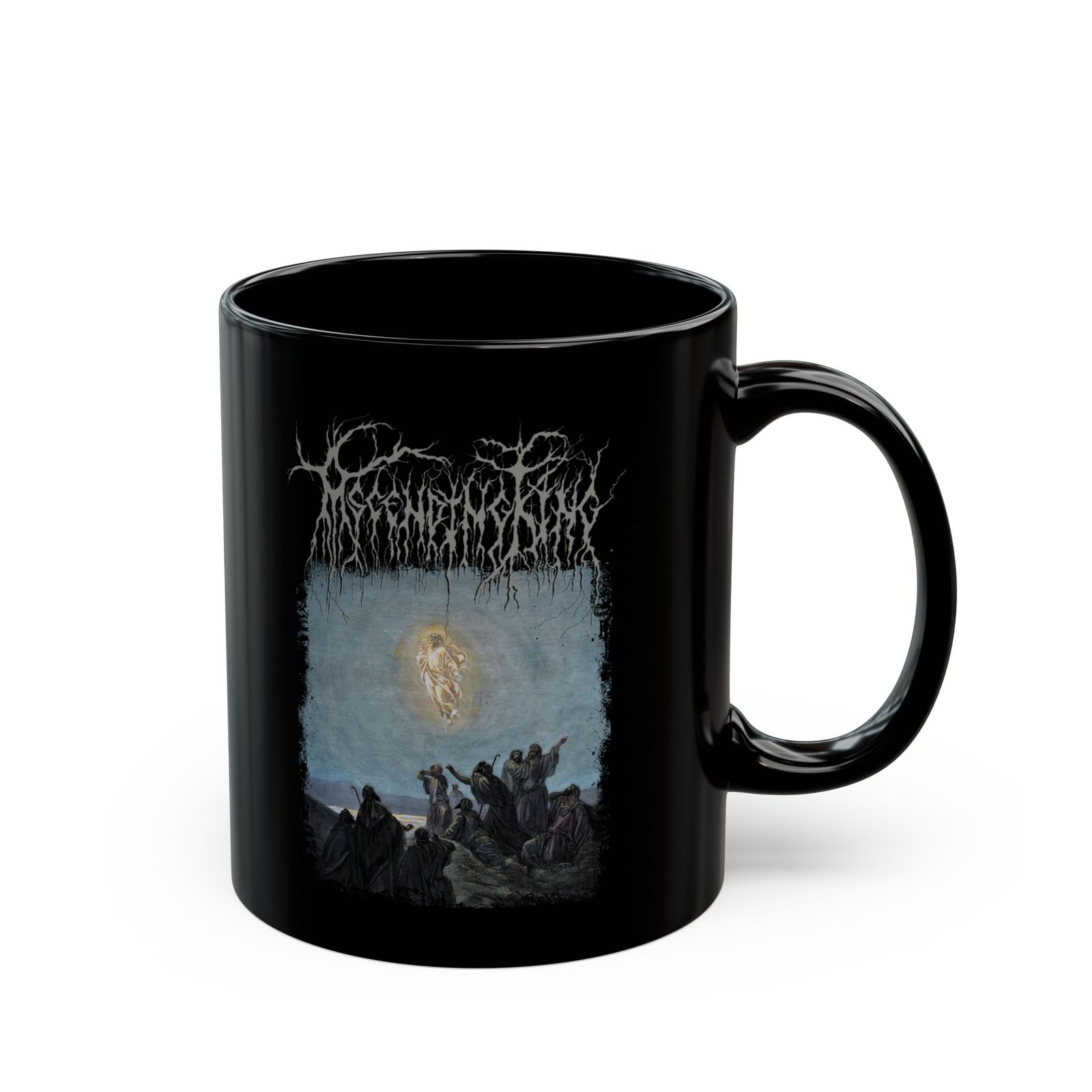 Ascending King - Jesus 11oz Black Mugs - Image 3