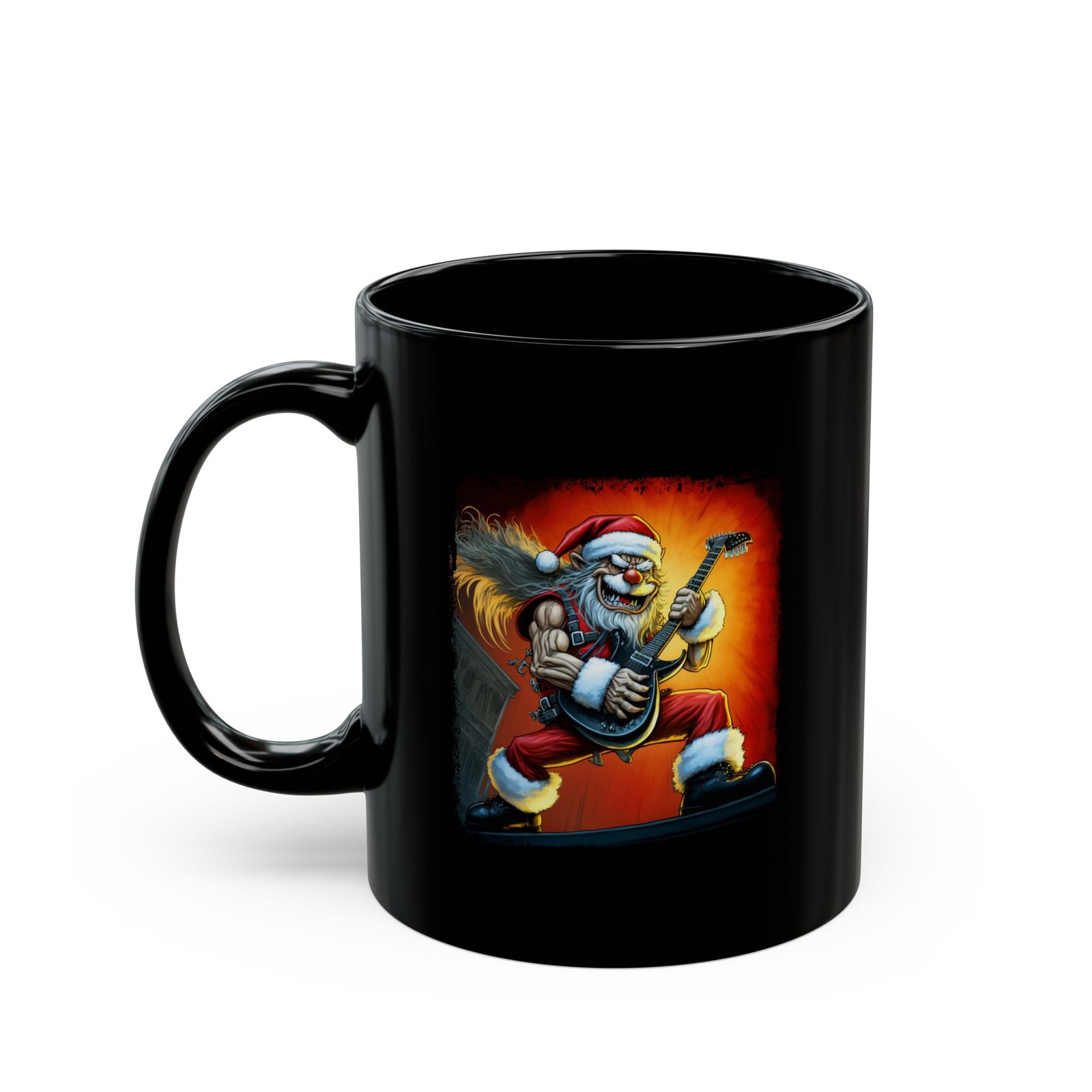 Holiday Horrors - Santa Shredding 11oz Black Mugs