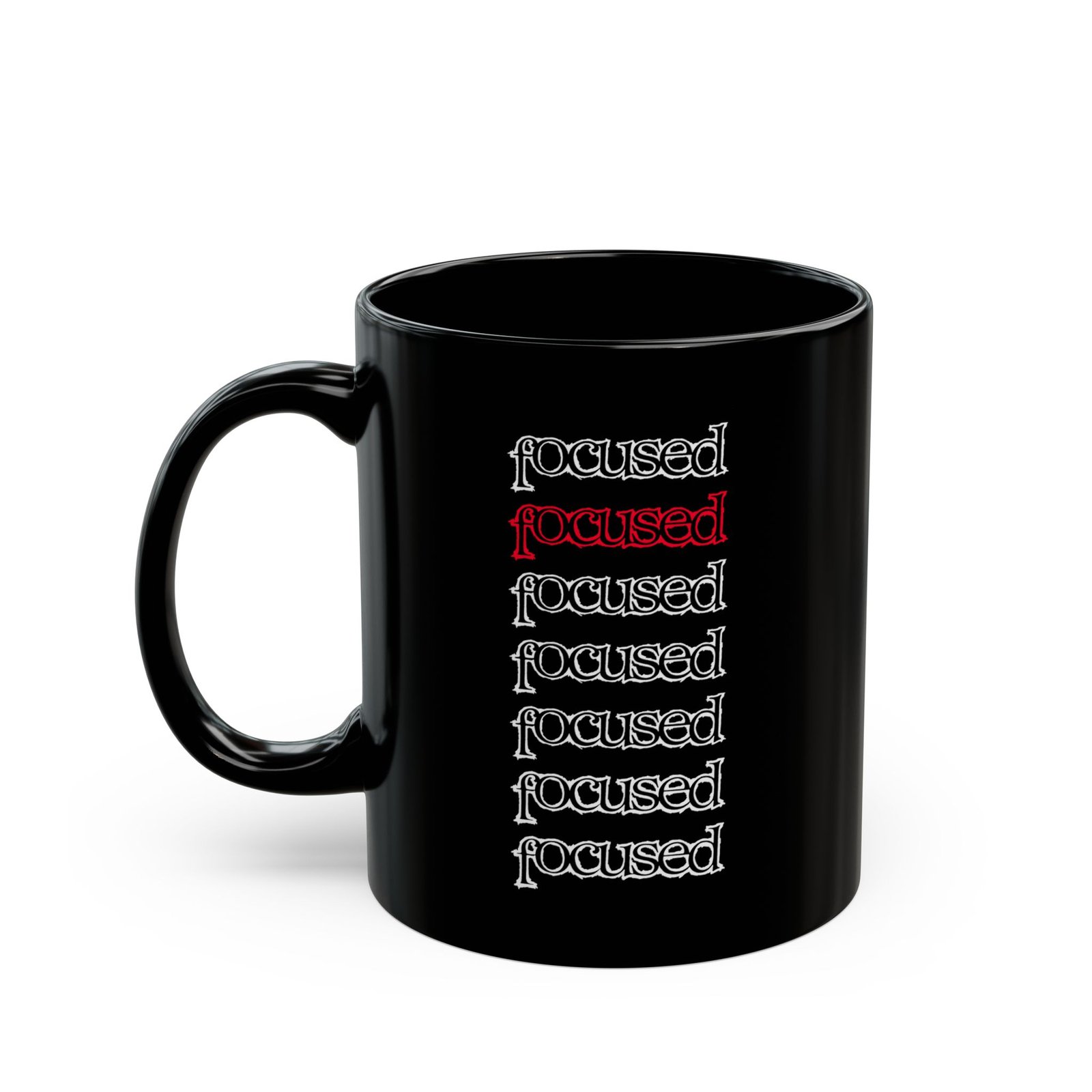 Focused - Spirit Filled Hardcore 11oz Black Mugs