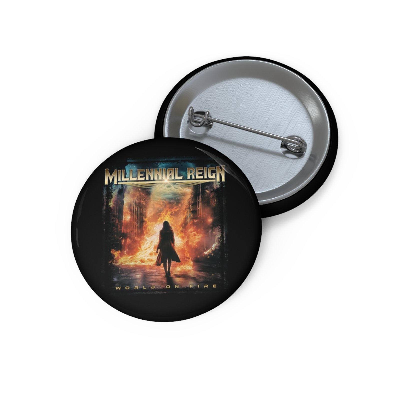 Millennial Reign - World On Fire Pin Buttons