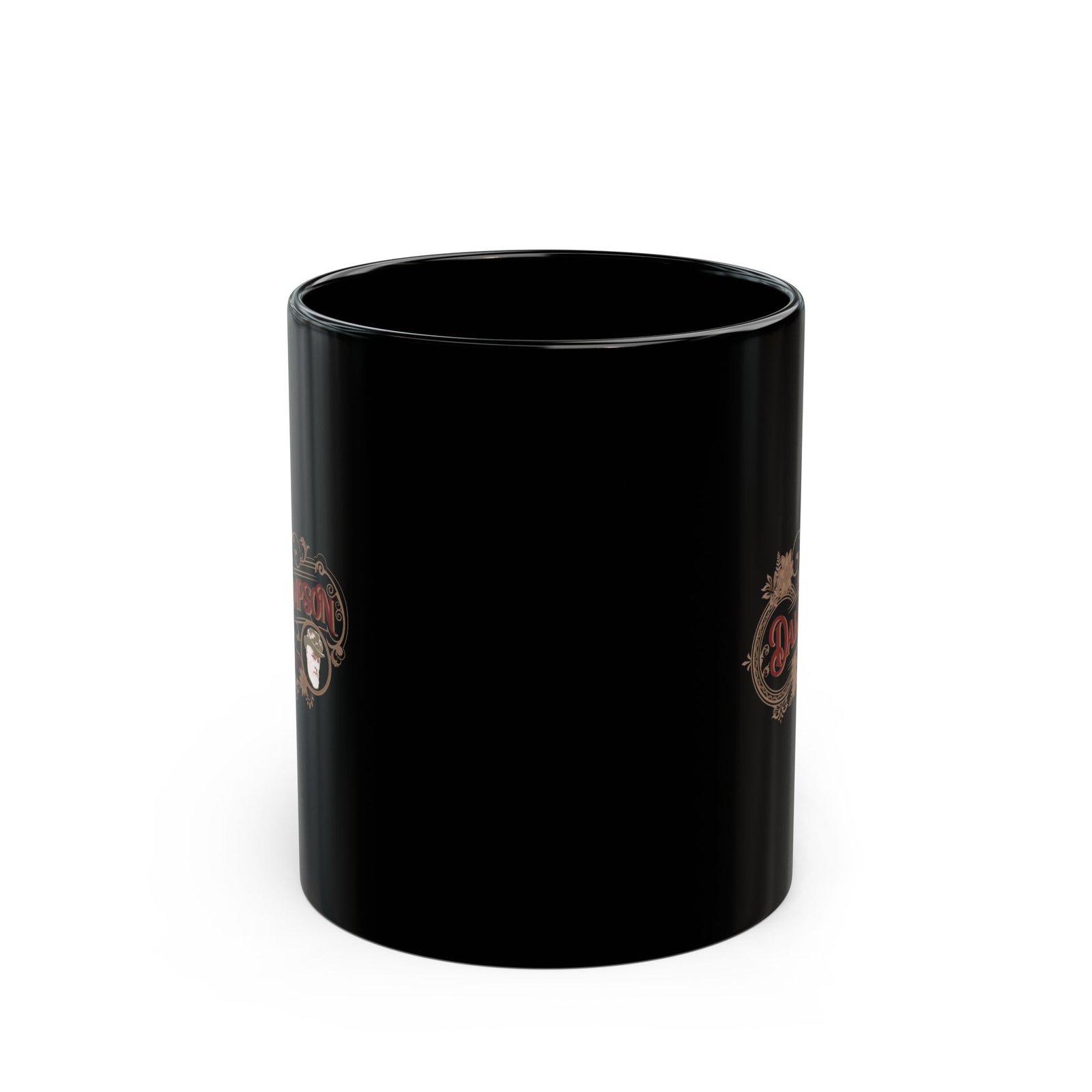 Dale Thompson And The Boon Dogs Logo 11oz Black Mugs - Image 2