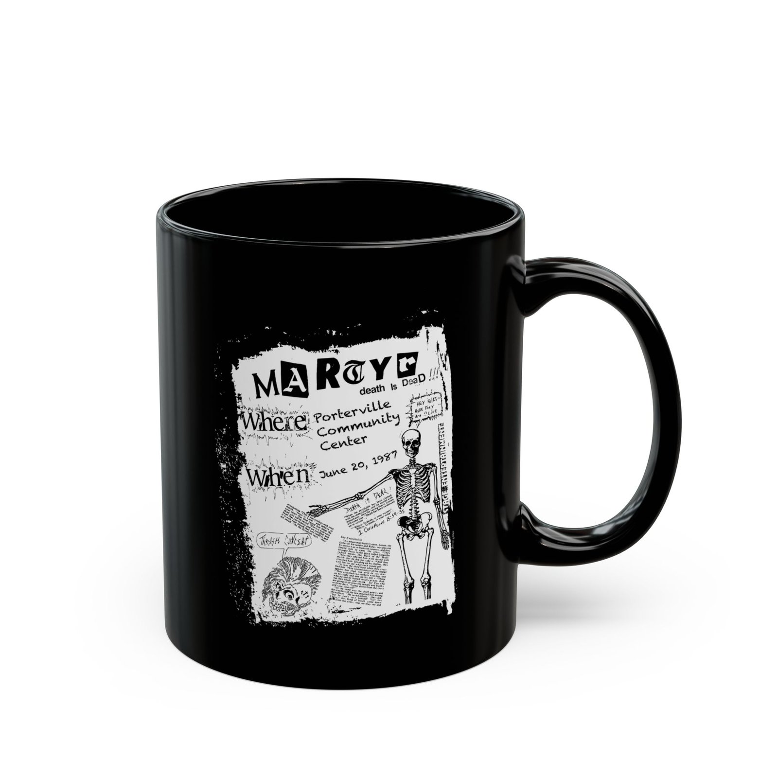 Martyr 1987 Flyer 11oz Black Mugs - Image 3