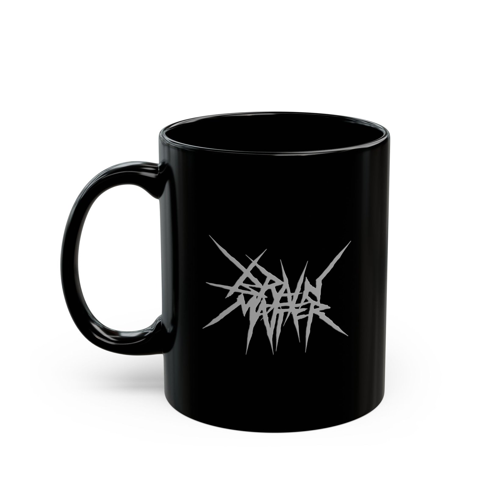 Brain Matter Logo 11oz Black Mugs (Grey)