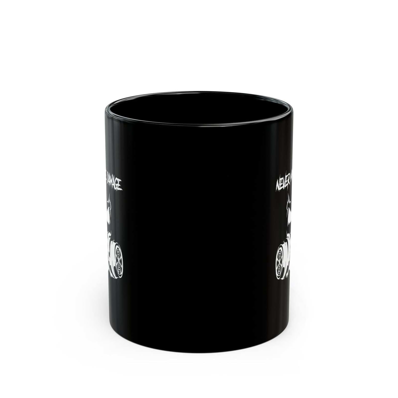Never Mind The Damage 11oz Black Mugs - Image 2