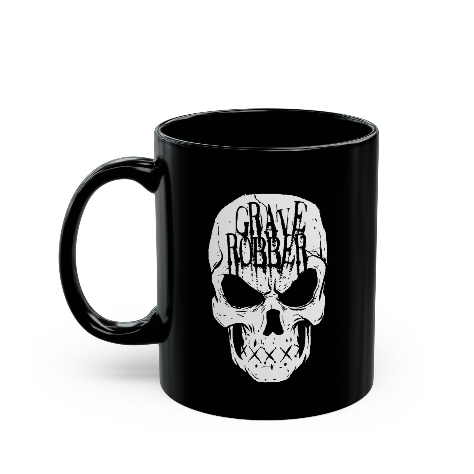 Grave Robber Skull Logo 11oz Black Mugs