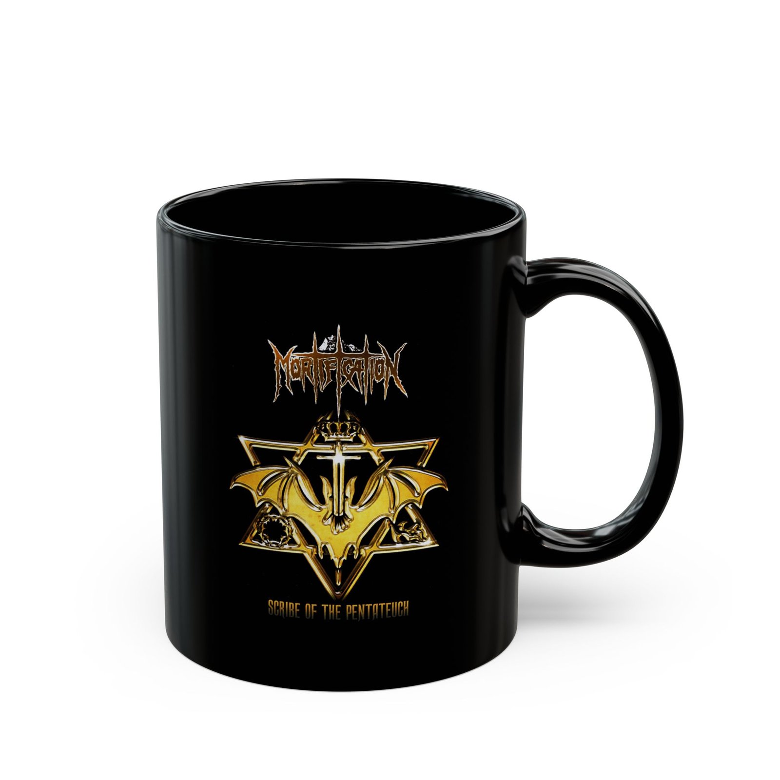 Mortification - Scribe Of The Pentateuch Bat 11oz Black Mugs - Image 3