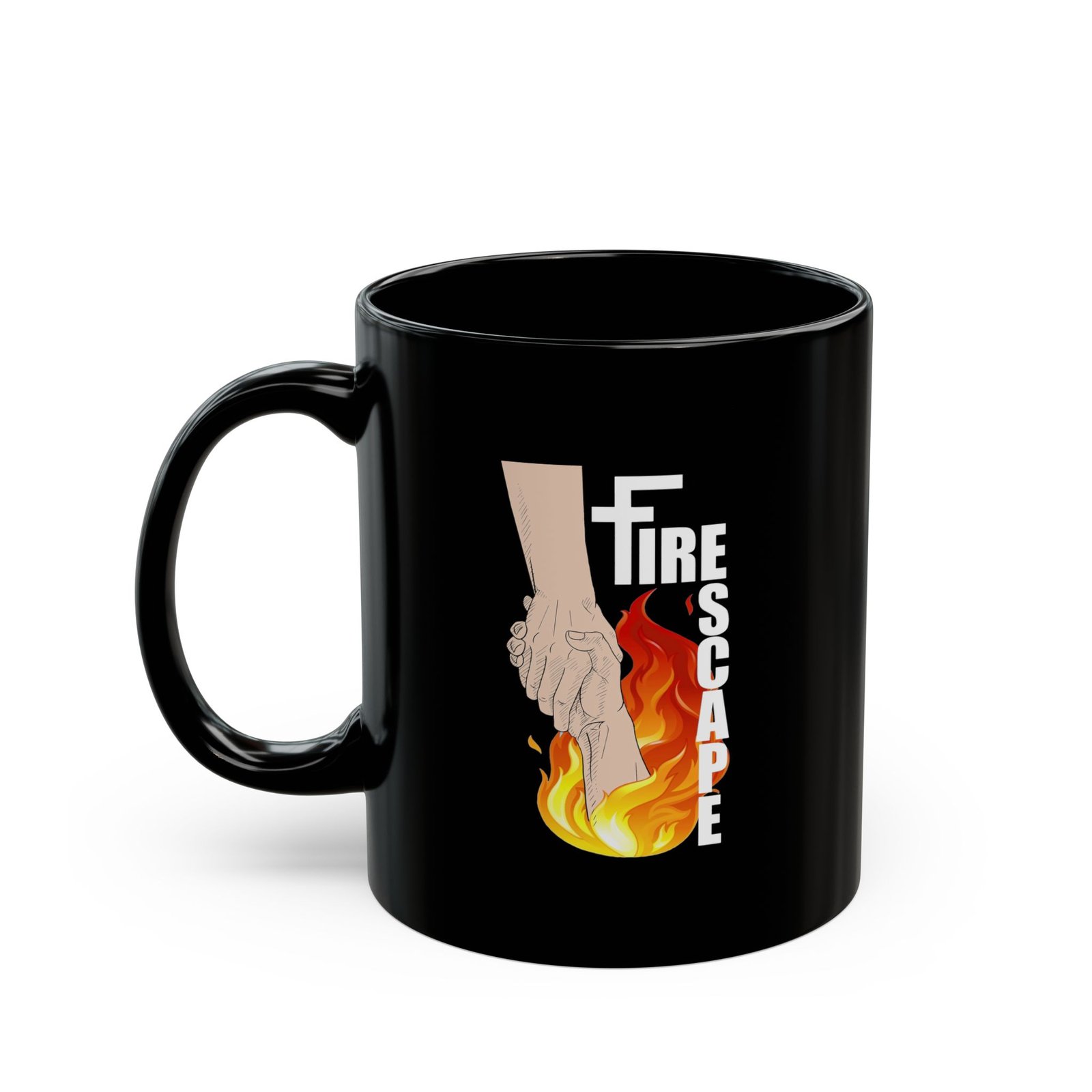 Fire Escape Logo 11oz Black Mugs
