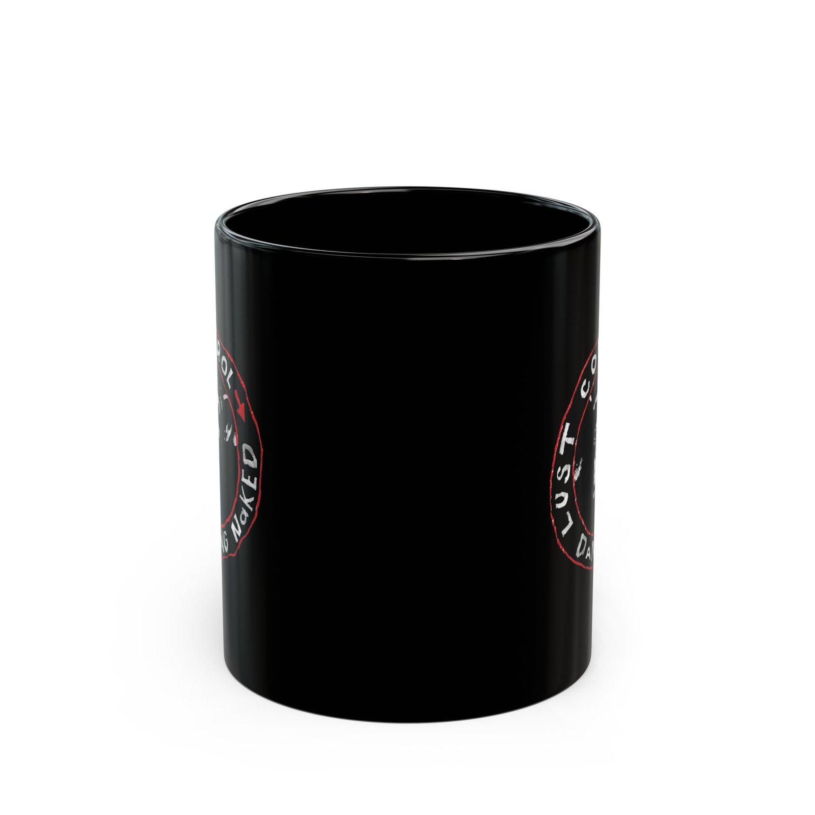 Lust Control - Dancing Naked 11oz Black Mugs - Image 2