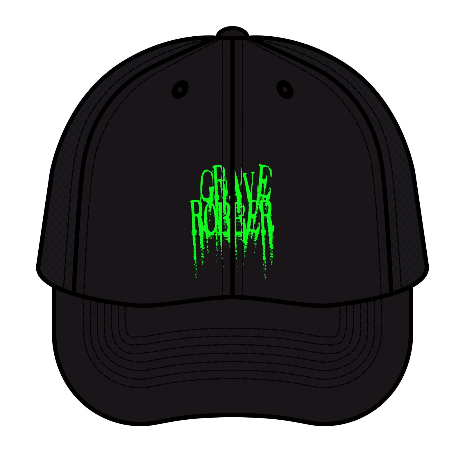 Grave Robber Logo Printed Trucker Retro Hat (Green)