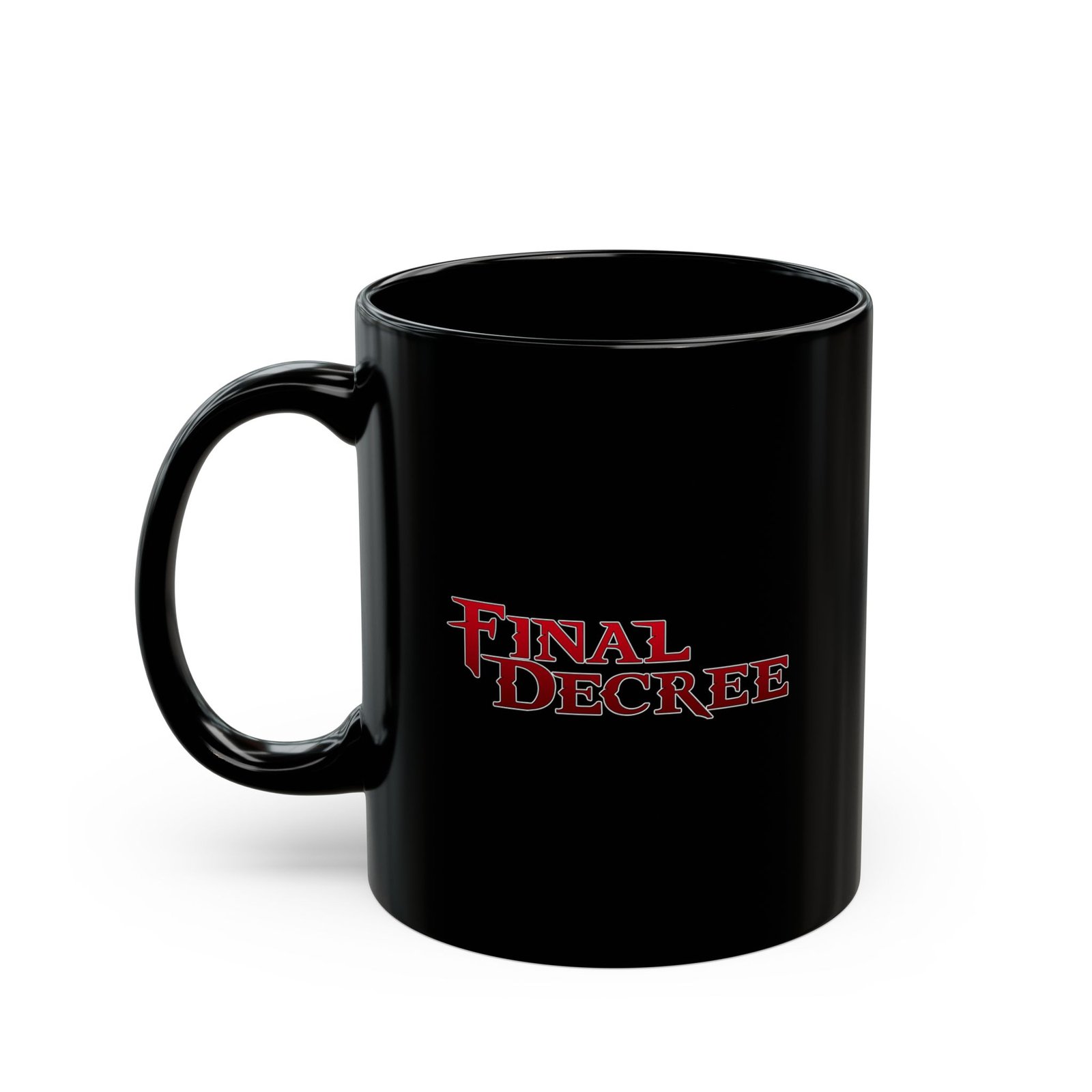 Final Decree Red Logo 11oz Black Mugs