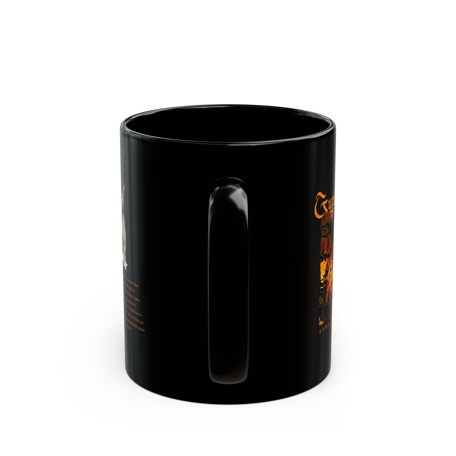 Guardian Angel - Fire From Heaven 11oz Black Mugs - Image 4